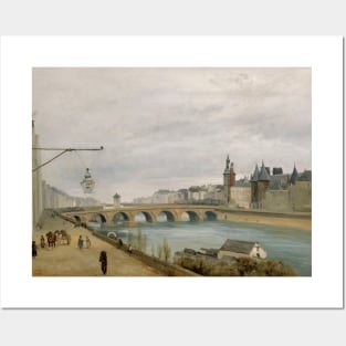 The Pont au Change, Seen from the Quai de Gesvres by Jean-Baptiste-Camille Corot Posters and Art